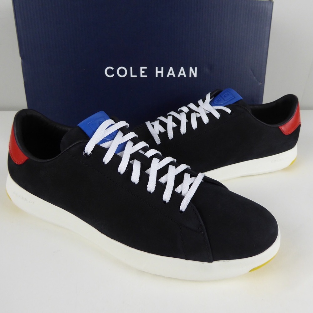 Cole Haan GrandPro Suede Tennis Sneakers NIB Black